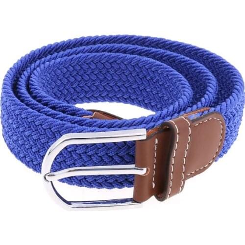 6 colors Fashion Men’s Stretch Belt Premium Leather Golf Wide Elastic Waistband F42F