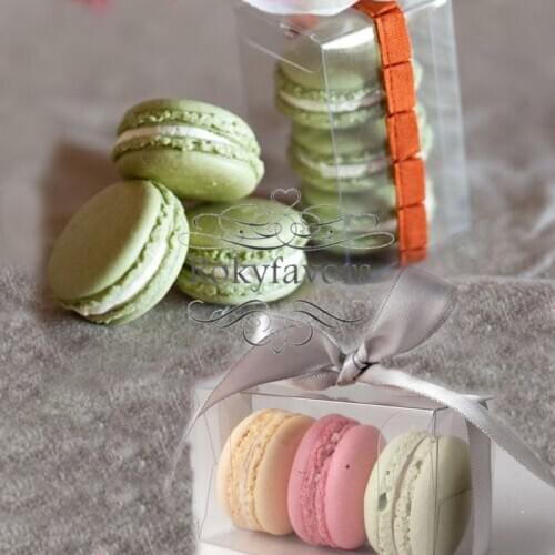 70PCS 5cmx5cmx8cm Transparent Plastic PVC Boxes Macaron Box Holder Wedding Party Sweet Package Table Reception Gift Wrapped