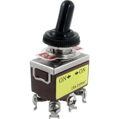 AC 250V 15A on/on 2 Position DPDT Toggle Switch with Waterproof Boot