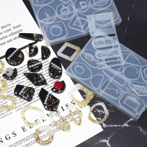 Acrylic Earring Epoxy Resin Molds Resin Geometric Earrings Pendant Resin Silicone Molds Fashion Jewelry Making Tools