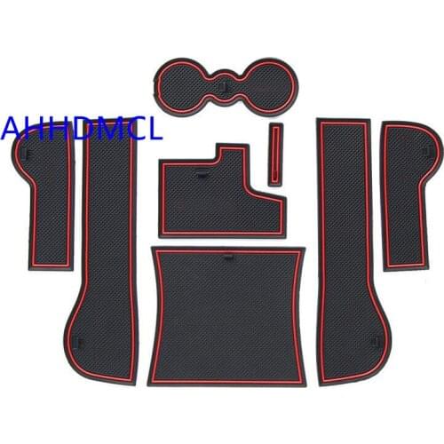 Car Anti-Dirty Pad Door Groove Gate Slot Cup Armrest Storage Pad Anti-Slip Mat For Skoda Octavia 2018