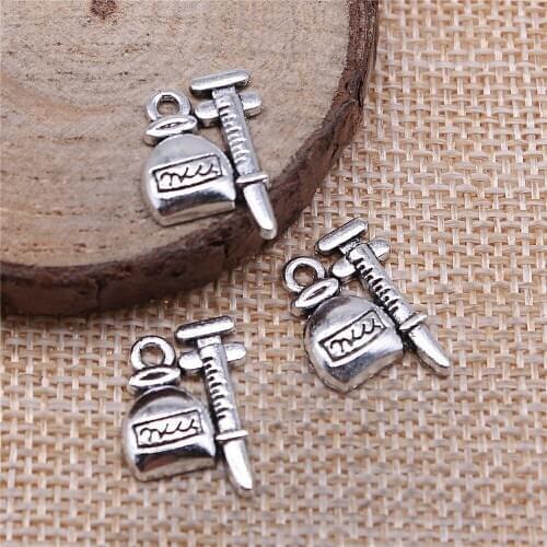 Free shipping 32pcs 18x12mm antique silver syringe charms diy retro jewelry fit Earring keychain hair card pendant accessories