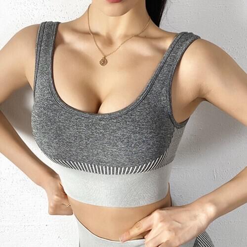 SVOKOR Women Crop Tops Sexy Workout Sports Bra Fitness Seamless Push Up Lingerie Female Bra Running Breathable Elasticity