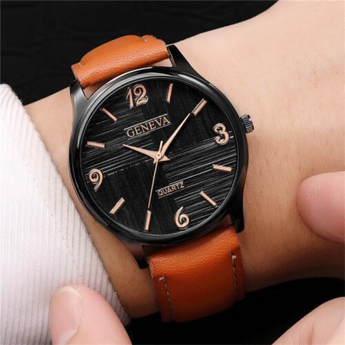 Mens Business Luxury Quartz Watches Relogio Masculino Fashion Casual Male Wrist Watch Leather Belt Big Dial Relogio Masculino