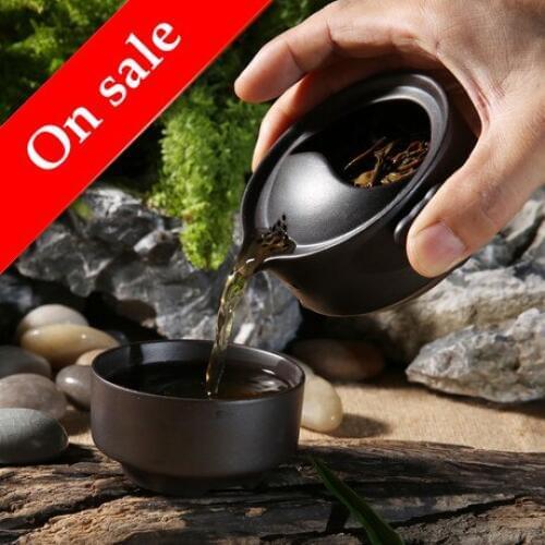 Purple Clay a pot a Cup fit teapot Kung Fu tea set travel teaset teapot and teacup 2 colours optional