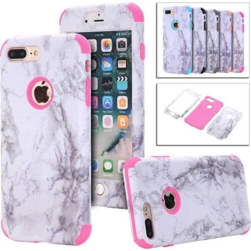 For iPhone 6 6s 7 8 Plus Granite Marble Texture Heavy Duty Hybrid Shockproof Case Cover For iPhone X XS Max XR SE 5 5s Case