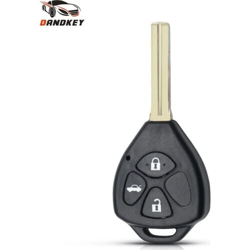 Dandkey Remote Key Shell Uncut TOY48 Replacement For Toyota Crown Reiz Highlander Fob 3 Buttons Blank Key Case Car Styling
