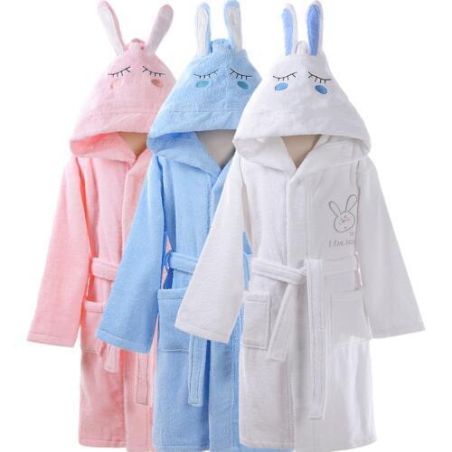 Childrens Bathrobes Kids Hooded cotton Baby Beach winter Sleepwear Boy Girls Cartoon Bathrobe Teenager Flannel Bathrobes