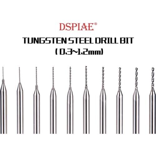 DSPIAE DB-03 Tungsten Steel Drill Bit 0.3~1.2mm Combo Set Model Assembly Tool Hobby Accessory