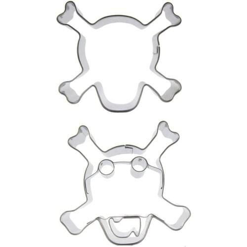 Skeleton Head shaped 2 piece biscuit cutting molds, baking tools, cake decorating soft candy tools