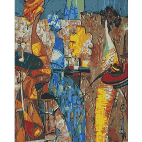 Painting By Numbers DIY Dropshipping 40x50 60x75cm Abstract woman party Figure Canvas Wedding Decoration Art picture Gift