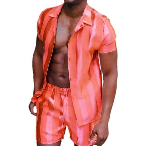 Mens Pants Suit Leisure Casual Short Pants Sports Suit Streetwear Summer Suit Short Sleeve Elastic Waist Men Suit Summer 4XL