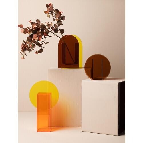 Nordic Creative Vase Simple Geometric Living Room Table Flower Ornament Home Decoration Modern Acrylic Vases