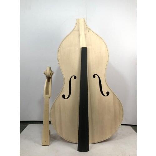 The best ebony without coloring, hand carved white / unfinished 3 / 4 upright bass, solid wood and European maple