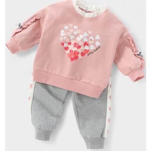 Lovely Kid Baby Girls Clothes Sets Spring Tops +Pants 2pcs Outfits Fashion Clothing Set 2021 Children New Outfit Suit