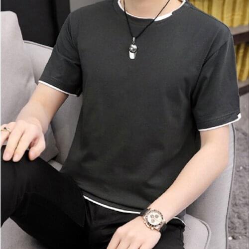 Mens short-sleeved t-shirts 2021 new summer solid color clothes short-sleeved mens t-shirts with bottoming shirts