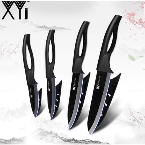 XYj Chef Kitchen Knives Cooking Set Zirconia Ceramic Knife 3" 4" 5" 6"inch Cleaver Paring Fruit Vege Cooking Cutter Meat Cleaver