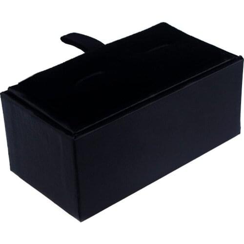 New Man Black Rectangle Faux Leather Cufflinks Box 15pcs/lot 8.5x4.5x3.5cm Gift Boxes for Men