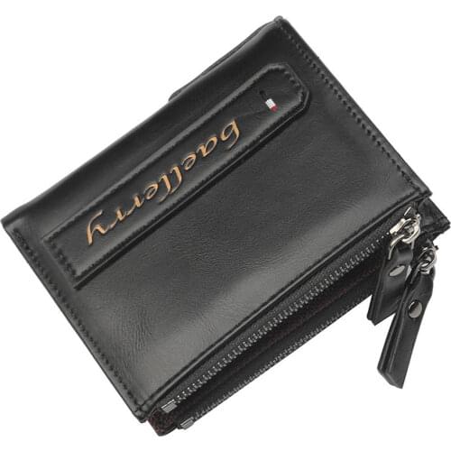 New Men Wallet Luxury Leather Business Wallet With Coin Pocket Zipper Purse Top Quality Multifunction Fashion Bag