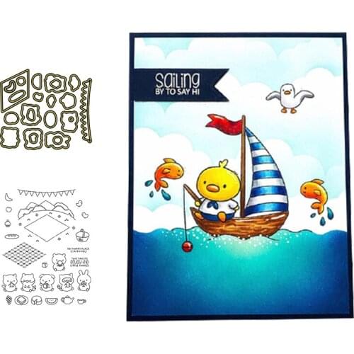 Sailing By To Say Hi Stamps and Dies 2021 for Diy Card Making Seas The Day Dies and Stamps