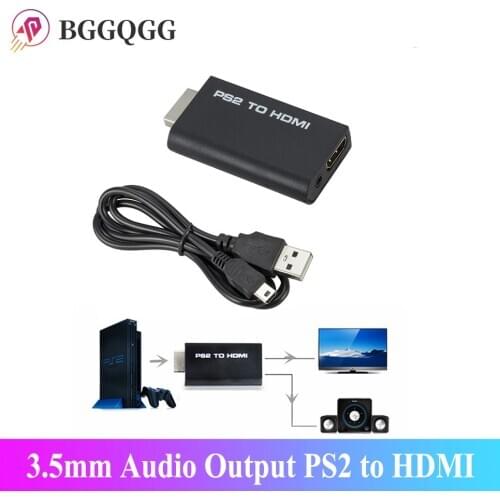 Portable PS2 to HDMI 480i/480p/576i Audio Video Converter with 3.5mm Audio Output Supports All PS2 Display Modes PS2 TO HDMI