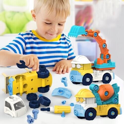 Disassembly Engineering Cars Mini Diecast Car Construction Vehicle Excavator Model Toys For Children With Kids Toys Boys Gift