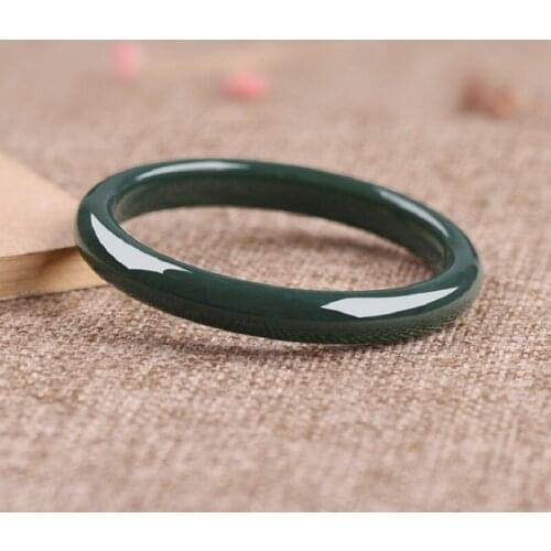 Certified Natural Green Hetian Nephrite Jade 54-62mm Bangle For Women Bracelet Fine Jewelry Wholesale Drop-Ship