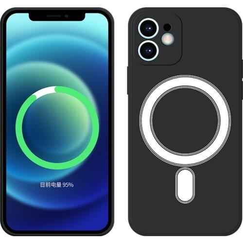 Silicone Case with Magnet For iPhone 12 Case Mini 11 Pro Max 12Pro XR X XS 7 8 Plus SE 2020 Magsafe Phone Cover