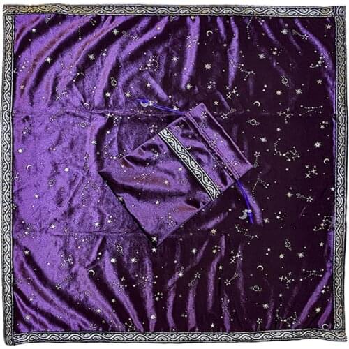 Tarot Tablecloth Divination Tarot Card Pad Witch Constellation Energy Tarot Altar Table Cloth 60x60cm With Tarot Pouch