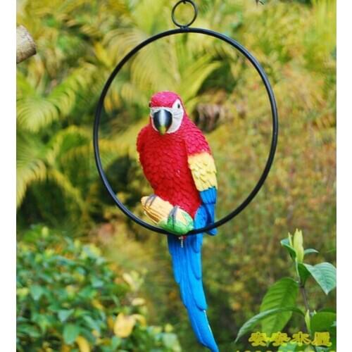 Garden ornaments outdoor courtyard tree animal decorative ornaments ornaments resin crafts simulation parrot birds