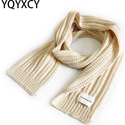 YQYXCY Knitted Scarf Women Children Solid Color Warm Winter Scarf Korean Scarfs For Ladies Girls Boys Kids 2020 New