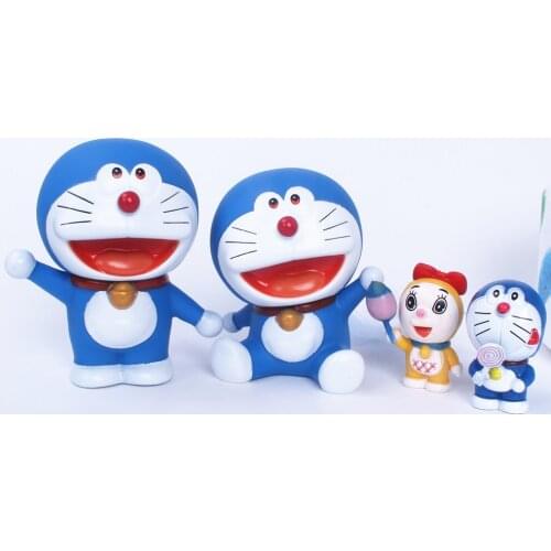 10cm Kawaii Doraemon PVC Action Figure Model Toys Cute Dora Blue Cat Toys Birthday Xmas Gifts for Children Kids Party Cake Decor