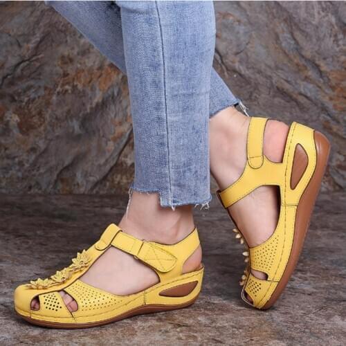 Women Sandals Wedges Shoes Woman Heels Sandals Non-slip Flowers Soft Bottom Platform Sandals Gladiator Casual Shoes large size