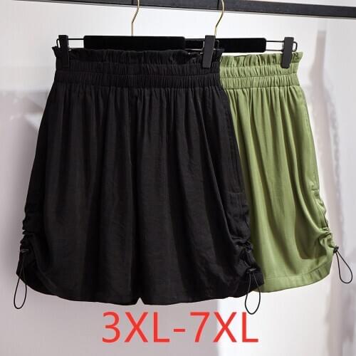 New 2021 Korea summer plus size skirt for women large casual loose ruffle pocket pleated skirts black green 3XL 4XL 5XL 6XL 7XL