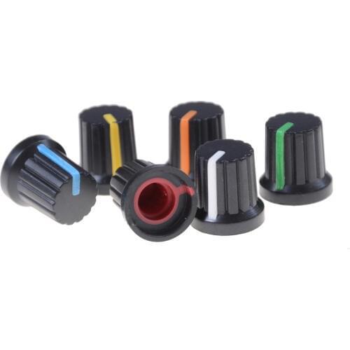 10Pcs Potentiometer Switch Knob Cap Hole Dia 6mm Volume Control Rotary Knob Cap