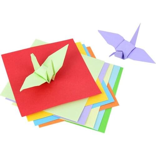 100Pcs/lot Multisizes Square Origami Paper Colorful Double Sides Crafts Paper For Home Kindergarten Kids DIY Scrapbooking Paper