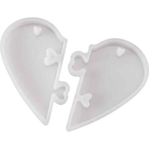 2Pcs Heart locks for lovers Pendant Liquid Silicone Mold DIY Epoxy Resin Mould Jewelry Tools