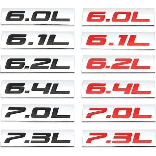 3D 6.0L 6.1L 6.2L 6.4L 7.0L 7.3L Car Emblem Badge Sticker for Dodge Challenger Toyota FORD V8 Super SUV Cadillac CHEVROLET CHEVY