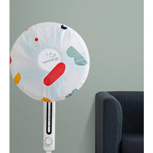 45cm Electric Fan Dust Cover Round Waterproof Dustproof Fan Cover PEVA Flower Printed Household Standing Floor Fan Protective
