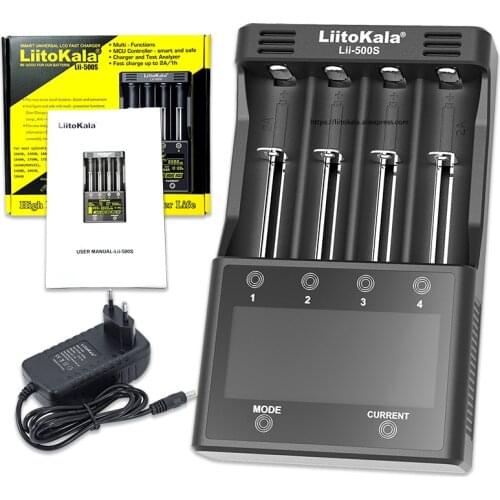 LiitoKala Lii-500S Lii-PD4 Lii-PD2 3.7V/4.2V 1.2V battery charger 18650 26650 21700 batteries Test the capacity Touch control