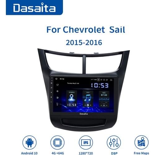 Dasaita 9" Android 10.0 Car Radio 1 Din with DSP Carplay GPS Nav Multimedia Player for Chevrolet New Sail 2015-2018 Head Unit