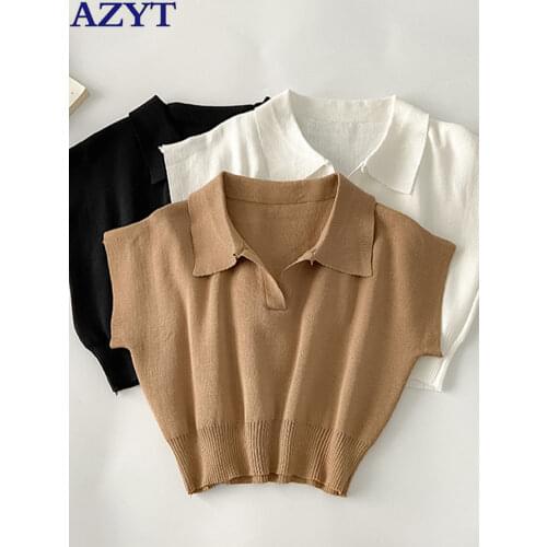 Женские однотонные футболки AZYT China At AliExpress