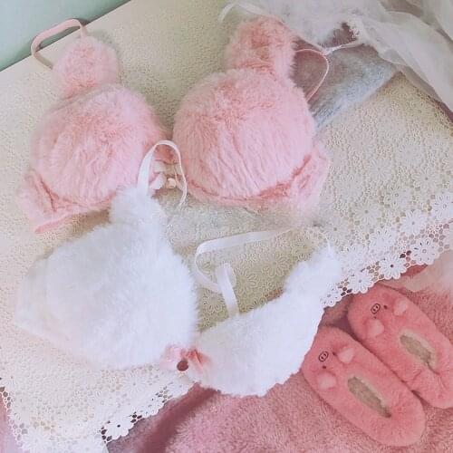 Teenagers Velvet Pyjamas Kawaii Pink Home 2 Piece Clothes Autumn Cute Big Ears Rabbit Underwear Women Lovely Pajamas Pj Shorts