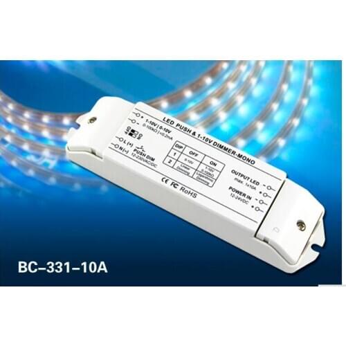 BC-331-10A LED Dimmer 0/1-10V LED dimming driver 10A*1CH output, push dim port, short circuit protection