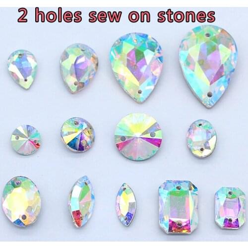 Glitter shiny Crystal AB Sew On Rhinestones Pointback Sew-On Rhinestones Garment Shoes Bags Sewing Accessories DIY Crafts
