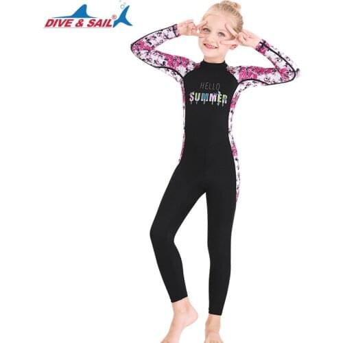 Girls One piece Long Sleeve Swimsuit Full Body Sun UV Protection UPF 50+ Rashguard Sunsuits Back Zip Surf Swim Snorkel Dive Suit