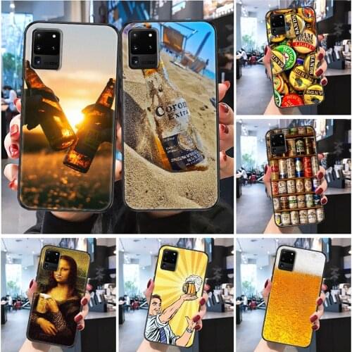 Beer Alcohol Vodka Art Phone case For Samsung Galaxy Note 4 8 9 10 20 S8 S9 S10 S10E S20 Plus UITRA Ultra Frosted black painting