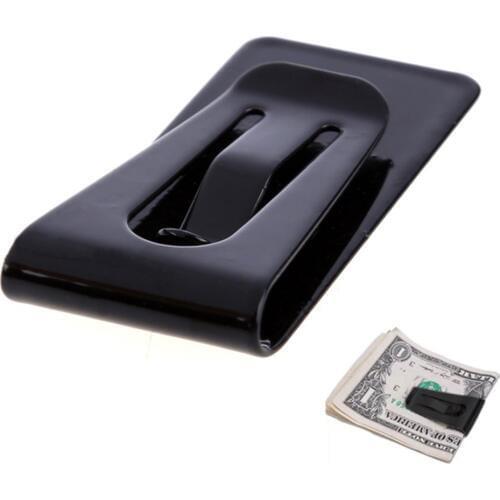 Stainless Steel Black Slim Pocket Cash Money Clip Holder Case FS99