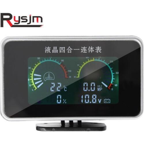 NEW 4 in 1 lcd car digital water temperature gauge voltmeter fuel oil pressure gauge water temp meter temp sensor M10 12v 24v