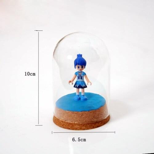 Home Glass Dome Display Jar Cover Shield Shade With Wooden Cork Tabletop Decor Crafts Figurines Miniatures Kids Birthday Gift